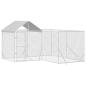 Preview: Outdoor-Hundezwinger mit Dach Silbern 4x4x2,5m Verzinkter Stahl