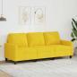 Preview: ARDEBO.de - 3-Sitzer-Sofa Hellgelb 180 cm Stoff