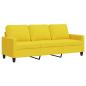 Preview: 3-Sitzer-Sofa Hellgelb 180 cm Stoff