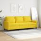 Preview: 3-Sitzer-Sofa Hellgelb 180 cm Stoff