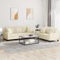 Preview: ARDEBO.de - 2-tlg. Sofagarnitur mit Kissen Creme Kunstleder