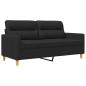 Preview: 2-Sitzer-Sofa Schwarz 140 cm Stoff
