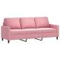 Preview: 3-tlg. Sofagarnitur mit Kissen Rosa Samt