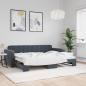 Preview: ARDEBO.de - Tagesbett Ausziehbar Dunkelgrau 80x200 cm Samt