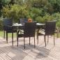 Preview: ARDEBO.de - 5-tlg. Garten-Essgruppe Schwarz Poly Rattan
