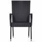 Preview: 5-tlg. Garten-Essgruppe Schwarz Poly Rattan