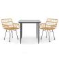 Preview: 3-tlg. Garten-Essgruppe Poly Rattan
