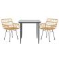 Preview: 3-tlg. Garten-Essgruppe Poly Rattan