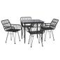 Preview: 5-tlg. Garten-Essgruppe Schwarz Poly Rattan
