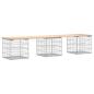 Preview: Gartenbank aus Gabionen 203x44x42 cm Massivholz Kiefer