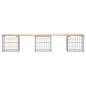 Preview: Gartenbank aus Gabionen 203x44x42 cm Massivholz Kiefer