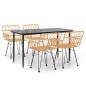 Preview: 5-tlg. Garten-Essgruppe Poly Rattan