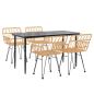 Preview: 5-tlg. Garten-Essgruppe Poly Rattan