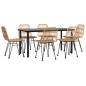 Preview: 7-tlg. Garten-Essgruppe Poly Rattan