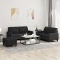 Preview: ARDEBO.de - 3-tlg. Sofagarnitur mit Kissen Schwarz Kunstleder