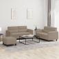 Preview: ARDEBO.de - 3-tlg. Sofagarnitur mit Kissen Taupe Mikrofasergewebe