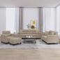 Preview: ARDEBO.de - 4-tlg. Sofagarnitur mit Kissen Taupe Mikrofasergewebe