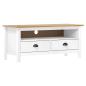 Preview: ARDEBO.de - TV-Schrank Hill Weiß 110x40x47 cm Massivholz Kiefer