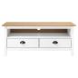 Preview: TV-Schrank Hill Weiß 110x40x47 cm Massivholz Kiefer