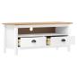 Preview: TV-Schrank Hill Weiß 110x40x47 cm Massivholz Kiefer