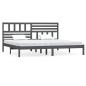 Preview: Massivholzbett Grau Kiefer 200x200 cm