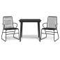 Preview: 3-tlg. Garten-Essgruppe Schwarz PVC Rattan