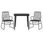 Preview: 3-tlg. Garten-Essgruppe Schwarz PVC Rattan