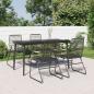 Preview: ARDEBO.de - 5-tlg. Garten-Essgruppe Schwarz PVC Rattan