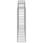 Preview: Gabionen mit Hochbogen 4 Stk. 200x30x120/140cm Verzinktes Eisen