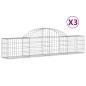 Preview: Gabionen mit Hochbogen 3 Stk. 200x30x40/60 cm Verzinktes Eisen