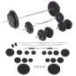 Preview: Hantelbank mit Ablage, Langhantel und Kurzhantel-Set 90 kg