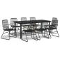 Preview: 9-tlg. Garten-Essgruppe Schwarz PVC Rattan