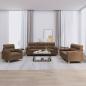 Preview: ARDEBO.de - 3-tlg. Sofagarnitur mit Kissen Braun Stoff