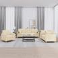 Preview: ARDEBO.de - 3-tlg. Sofagarnitur mit Kissen Creme Stoff