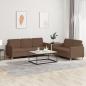 Preview: ARDEBO.de - 2-tlg. Sofagarnitur mit Kissen Braun Stoff