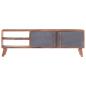 Preview: TV-Schrank Grau 140x30x45 cm Massivholz