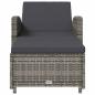Preview: Sonnenliege mit Dunkelgrauer Auflage Poly Rattan Grau