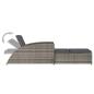 Preview: Sonnenliege mit Dunkelgrauer Auflage Poly Rattan Grau