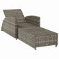 Preview: Sonnenliege mit Dunkelgrauer Auflage Poly Rattan Grau