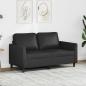 Preview: ARDEBO.de - 2-Sitzer-Sofa Schwarz 120 cm Kunstleder