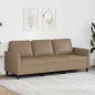Preview: ARDEBO.de - 3-Sitzer-Sofa Cappuccino-Braun 180 cm Kunstleder