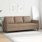 Preview: 3-Sitzer-Sofa Cappuccino-Braun 180 cm Kunstleder