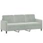Preview: 3-Sitzer-Sofa Hellgrau 180 cm Samt