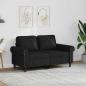 Preview: ARDEBO.de - 2-Sitzer-Sofa Schwarz 120 cm Kunstleder