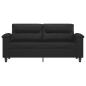 Preview: 2-Sitzer-Sofa Schwarz 140 cm Kunstleder