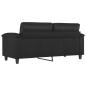 Preview: 2-Sitzer-Sofa Schwarz 140 cm Kunstleder