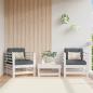 Preview: ARDEBO.de - Gartenstühle mit Kissen 2 Stk. Weiß Massivholz Kiefer