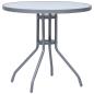 Preview: ARDEBO.de - Gartentisch Hellgrau 80 cm Stahl und Glas