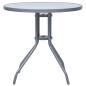 Preview: Gartentisch Hellgrau 80 cm Stahl und Glas