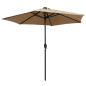 Preview: Sonnenschirm mit LED-Beleuchtung und Alu-Mast 270 cm Taupe